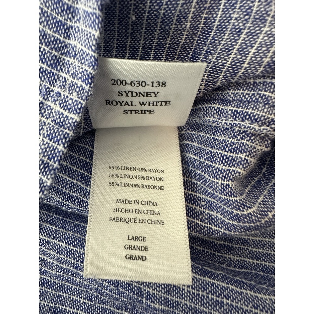 RAILS Shirt Womens Large Blue Sydney Button Up Long Sleeve Career Linen Blend - Picture 5 of 9